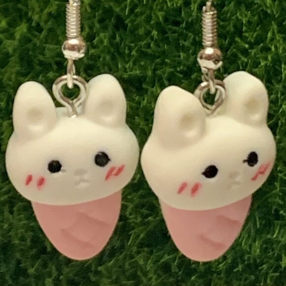 Bunny Earring, Easter Earring, Rabbit Earring, Gift Idea, Ice Cream Cone Earring - Picture 2 of 5